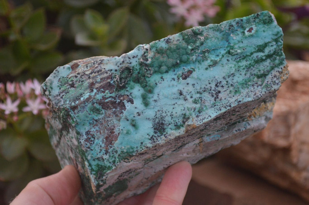 Natural Drusy Coated Chrysocolla & Malachite Dolomite Specimens x 2 From Likasi, Congo - Toprock Gemstones and Minerals 