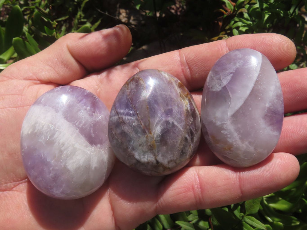 Polished Chevron Amethyst - Medium/Large sized Gallet/Palm Stones sold per kg - From Madagascar - TopRock