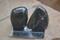 Polished Fluorescent Ruby Corundum In Chrome Verdite Free Forms x 4 From Zimbabwe - Toprock Gemstones and Minerals 