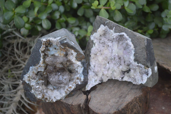 Natural Mixed Brandberg Quartz Matrix Specimens x 2 From Brandberg, Namibia - Toprock Gemstones and Minerals 