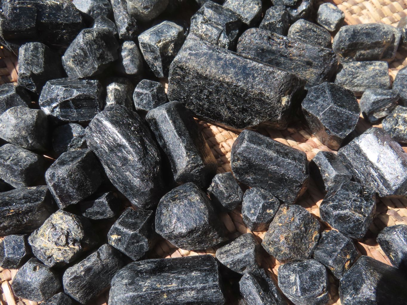 Natural Alluvial Schorl / Black Tourmaline Crystals - sold per kg - From Zimbabwe - TopRock