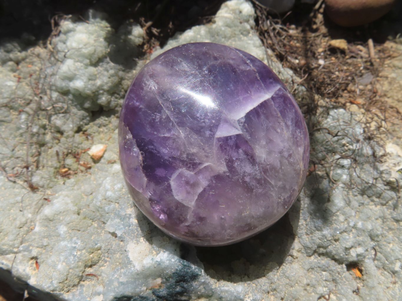 Polished Chevron Amethyst - Medium/Large sized Gallet/Palm Stones sold per kg - From Madagascar - TopRock