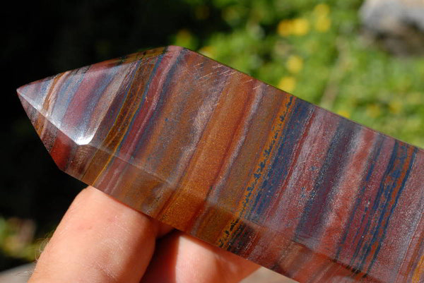 Polished Stunning A Grade Silver & Red Muggle Stone Banded Iron Stone Crystal Point & x 2 Double Terminated Crystals x 3 From Prieska, South Africa - TopRock