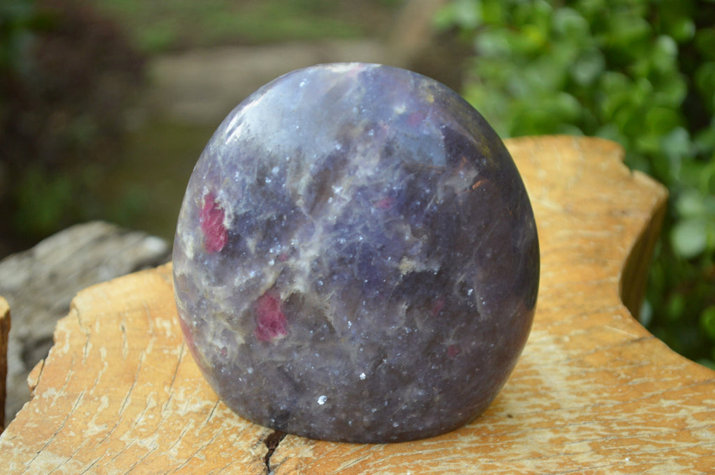 Polished Purple Lepidolite Standing Free Forms With Pink Tourmaline Inclusions  x 2 From Madagascar - TopRock
