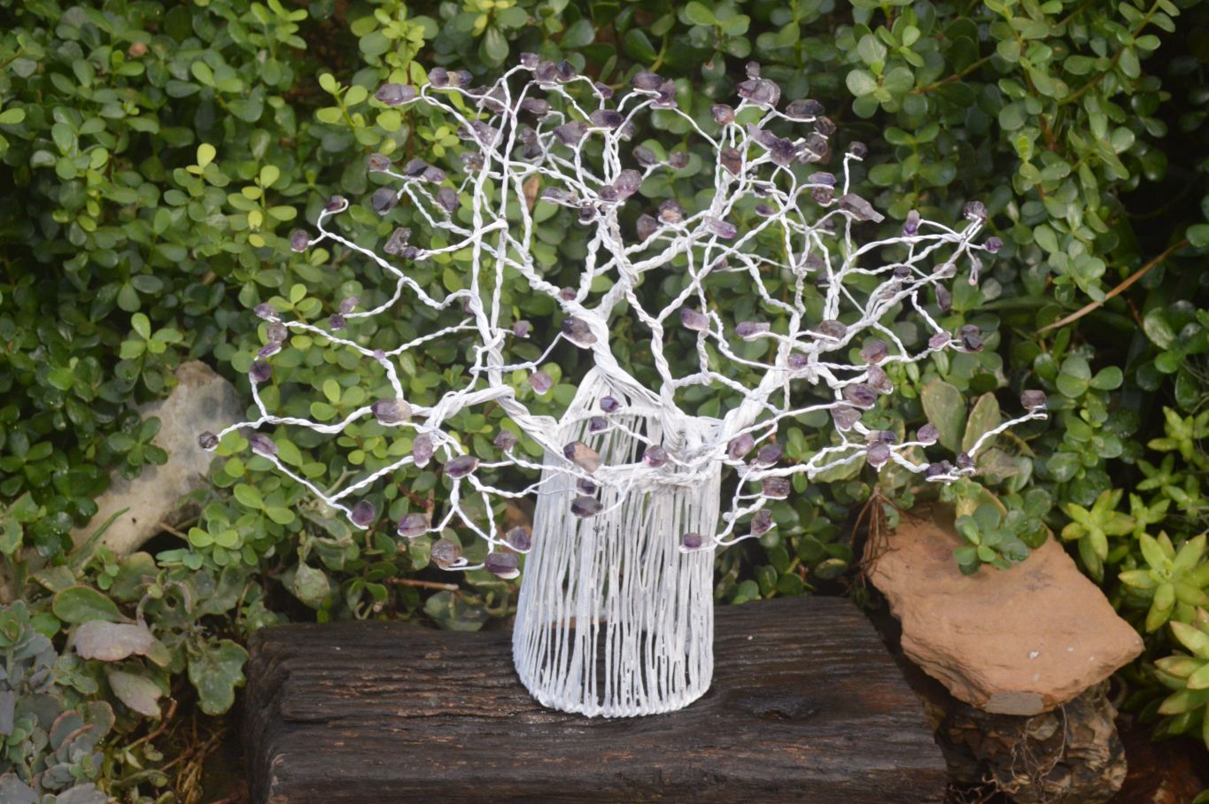 Hand Made Amethyst Gemstone Art Baobab Tree  x 1 From South Africa - Toprock Gemstones and Minerals 