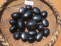 Polished Pitch Black Schorl Tourmaline Palm Stones / Gallets - sold per kg - From Madagascar - TopRock