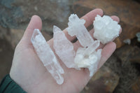 Natural Single Clear Quartz Crystals x 35 From Mpika, Zambia - Toprock Gemstones and Minerals 