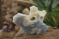 Natural Etched Blue Chalcedony Specimens  x 4 From Nsanje, Malawi - Toprock Gemstones and Minerals 