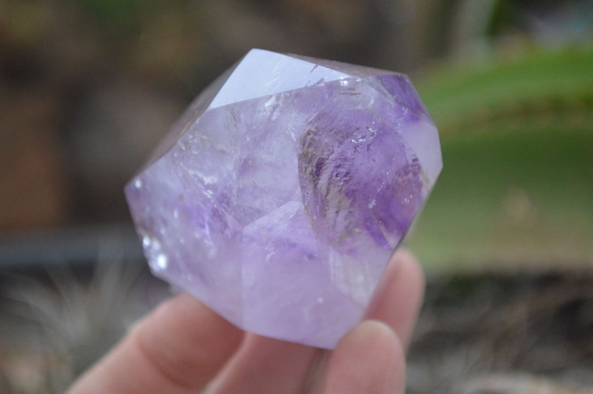 Polished Window Amethyst Quartz Points x 6 From Ankazobe, Madagascar - Toprock Gemstones and Minerals 