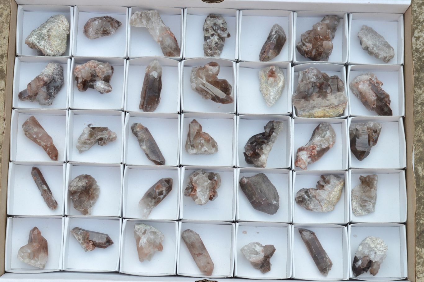 Natural Small Red Hematoid Quartz Crystals & Clusters  x 35 From Karoi, Zimbabwe - TopRock