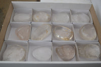Polished Optic Rock Crystal Quartz Galet / Palm Stones x 12 From Madagascar - Toprock Gemstones and Minerals 