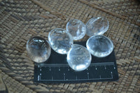 Polished Small Semi Optic Rock Crystal Galet / Palm Stones x 70 From Madagascar - Toprock Gemstones and Minerals 