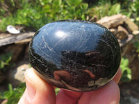 Polished Pitch Black Schorl Tourmaline Palm Stones / Gallets - sold per kg - From Madagascar - TopRock