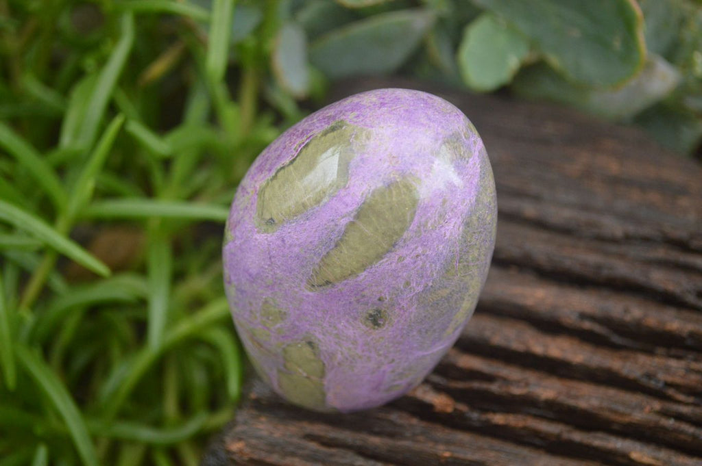 Polished Stichtite & Serpentine Standing Free Forms With Silky Purple Threads  x 3 From Barberton, South Africa - TopRock