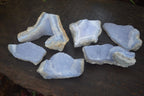 Natural Blue Lace Agate Geode Specimens x 6 From Nsanje, Malawi - Toprock Gemstones and Minerals 