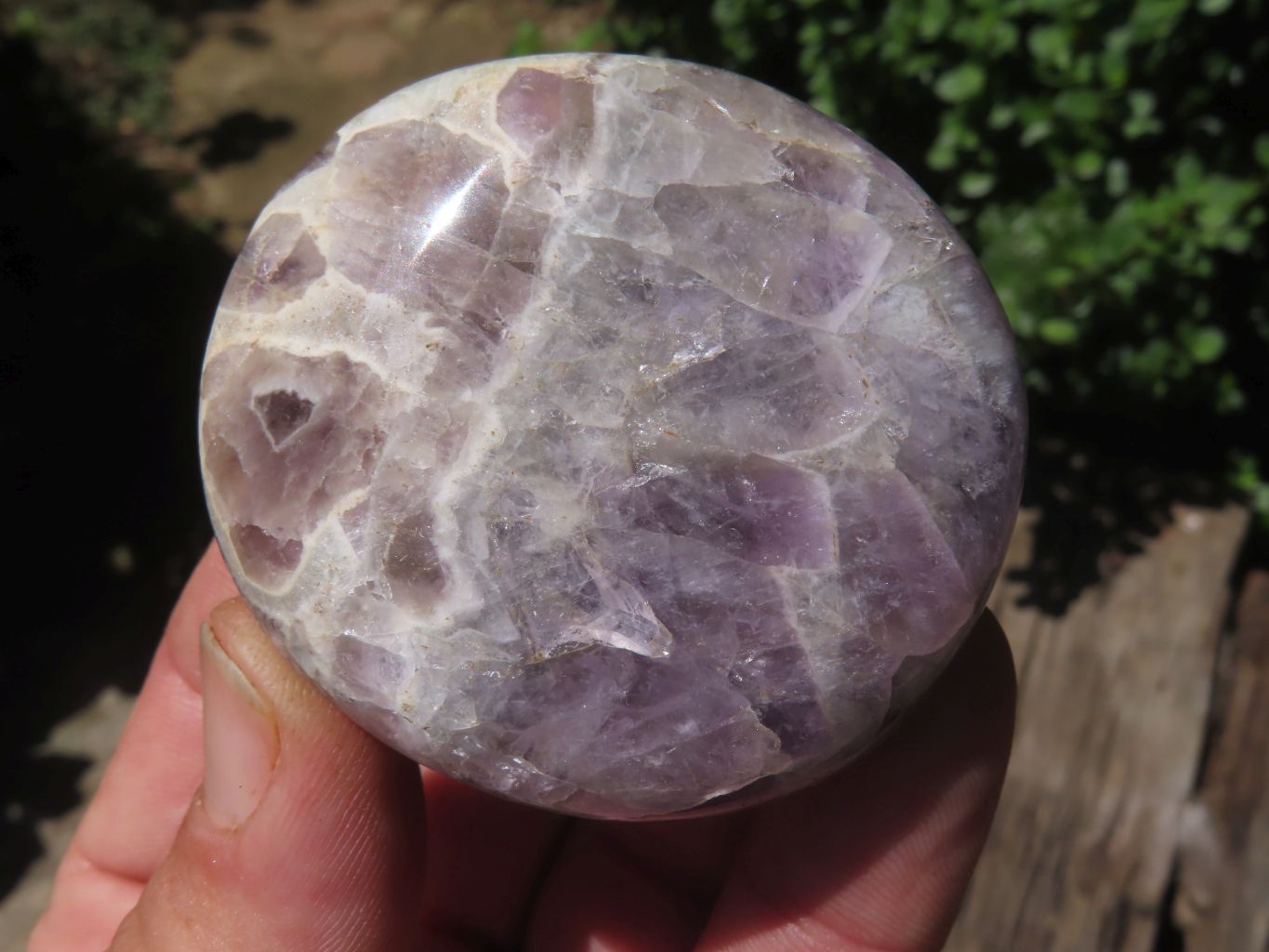Polished Chevron Amethyst - Medium/Large sized Gallet/Palm Stones sold per kg - From Madagascar - TopRock