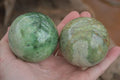 Polished  Green Chrysoprase Spheres  x 3 From Ambatondrazaka, Madagascar - Toprock Gemstones and Minerals 