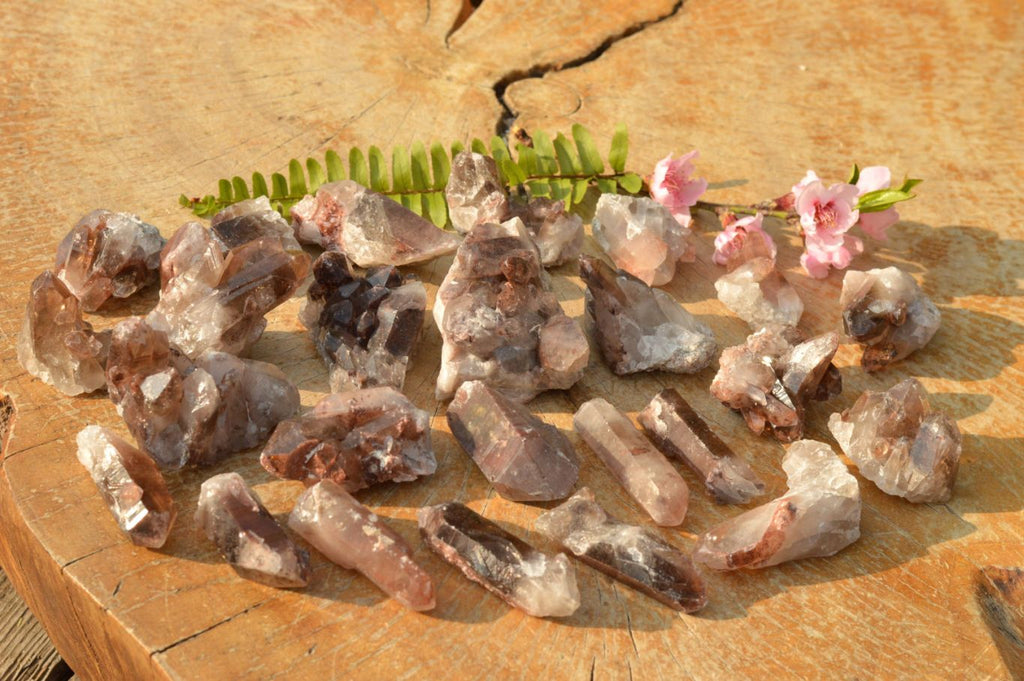 Natural Small Red Hematoid Quartz Crystals & Clusters  x 35 From Karoi, Zimbabwe - TopRock