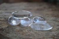 Polished Small Semi Optic Rock Crystal Galet / Palm Stones x 70 From Madagascar - Toprock Gemstones and Minerals 