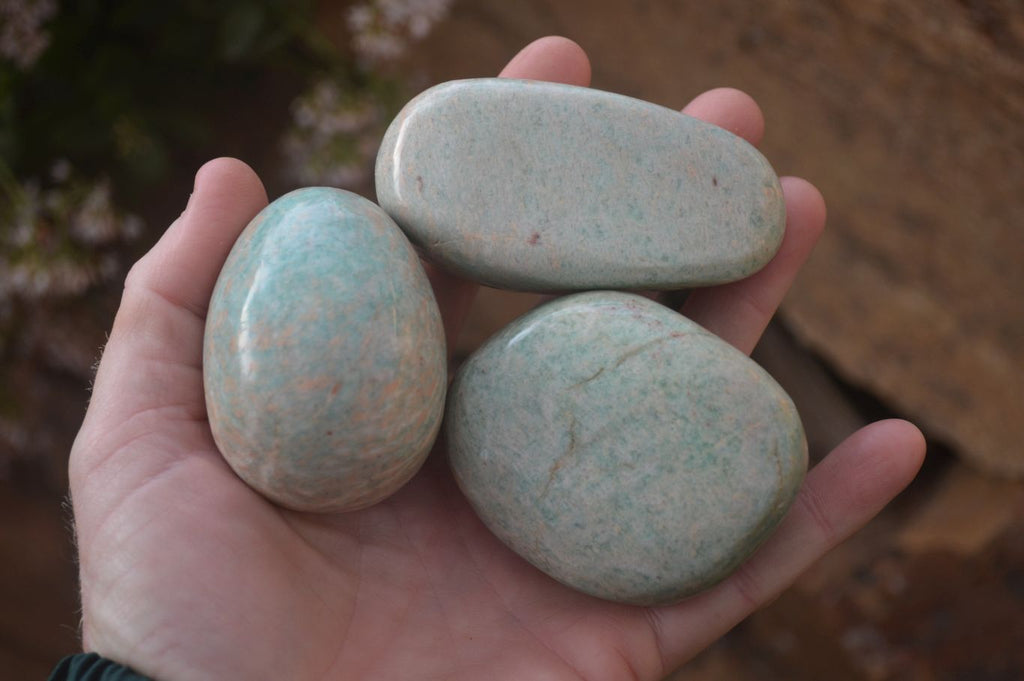 Polished Amazonite Free Forms  x 12 From Zimbabwe - Toprock Gemstones and Minerals 