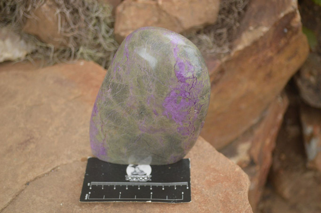 Polished Stichtite & Serpentine Standing Free Forms With Silky Purple Threads  x 3 From Barberton, South Africa - TopRock
