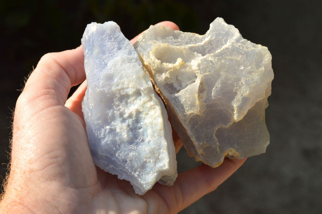 Natural Etched Blue Chalcedony Agate Specimens  x 6 From Nsanje, Malawi - TopRock
