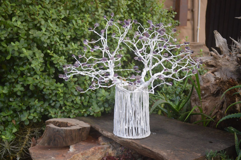 Hand Made Amethyst Gemstone Art Baobab Tree  x 1 From South Africa - Toprock Gemstones and Minerals 