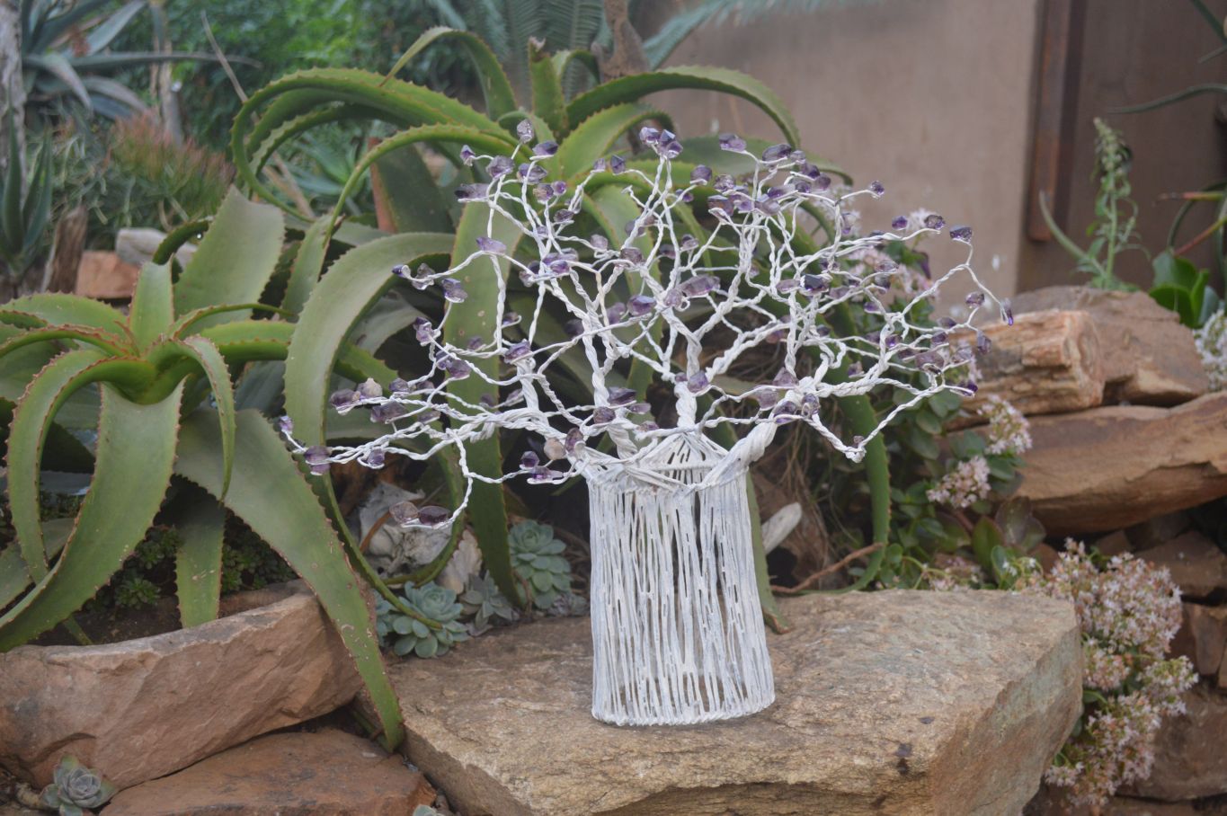 Hand Made Amethyst Gemstone Art Baobab Tree  x 1 From South Africa - Toprock Gemstones and Minerals 