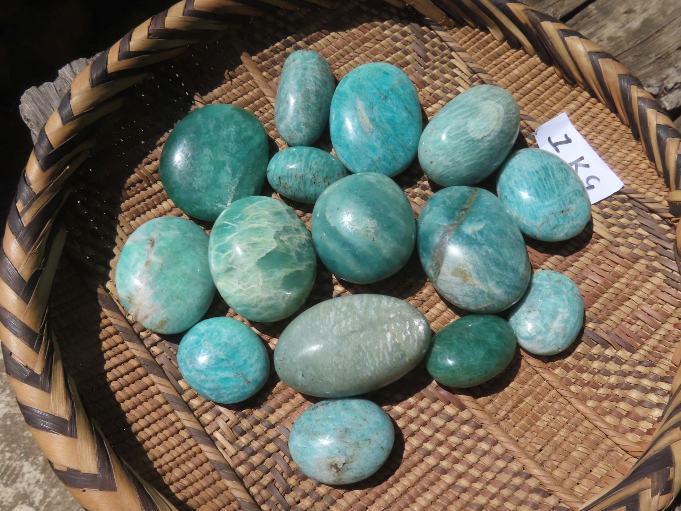 Polished Amazonite Gallets -  Sold per Kg  From Madagascar - TopRock