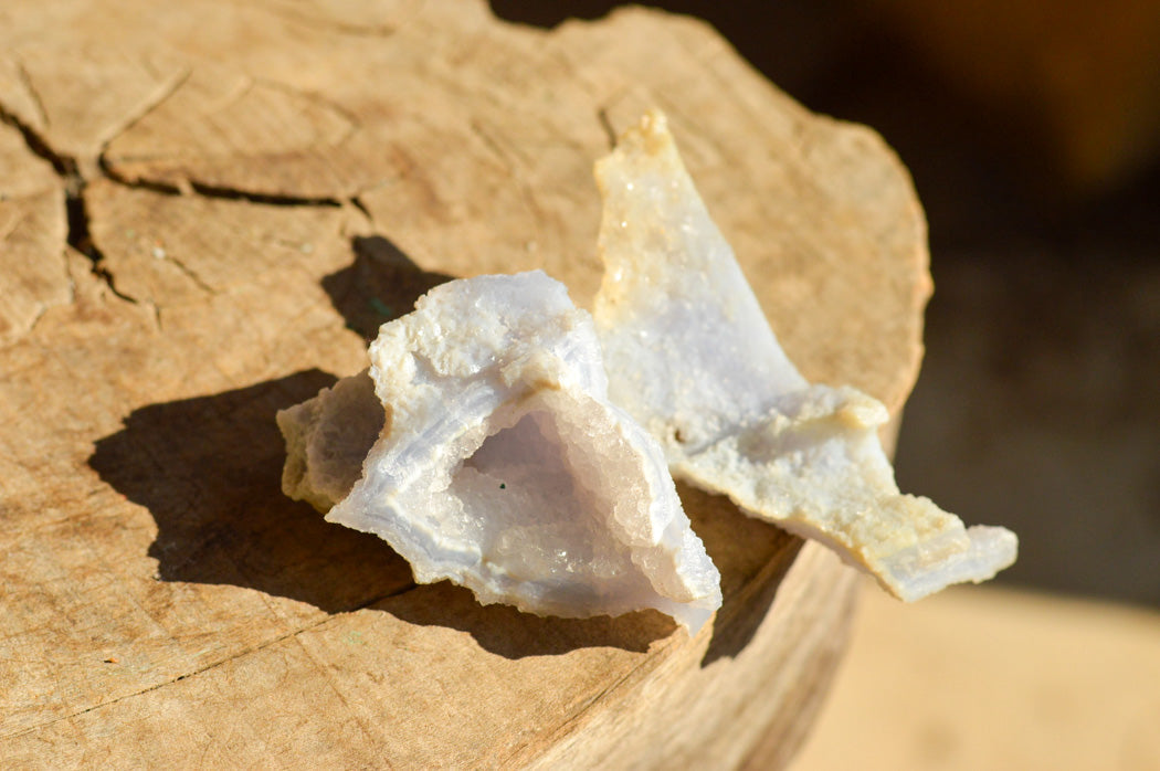 Natural Etched Blue Chalcedony Agate Specimens  x 12 From Nsanje, Malawi - TopRock