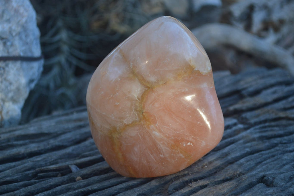 Polished Orange Twist Calcite Standing Free Forms  x 2 From Maevantanana, Madagascar - Toprock Gemstones and Minerals 