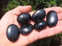 Polished Pitch Black Schorl Tourmaline Palm Stones / Gallets - sold per kg - From Madagascar - TopRock