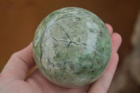Polished  Green Chrysoprase Spheres  x 3 From Ambatondrazaka, Madagascar - Toprock Gemstones and Minerals 