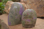 Polished Stichtite & Serpentine Standing Free Forms With Silky Purple Threads  x 3 From Barberton, South Africa - TopRock