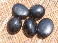 Polished Pitch Black Schorl Tourmaline Palm Stones / Gallets - sold per kg - From Madagascar - TopRock