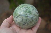 Polished  Green Chrysoprase Spheres  x 3 From Ambatondrazaka, Madagascar - Toprock Gemstones and Minerals 