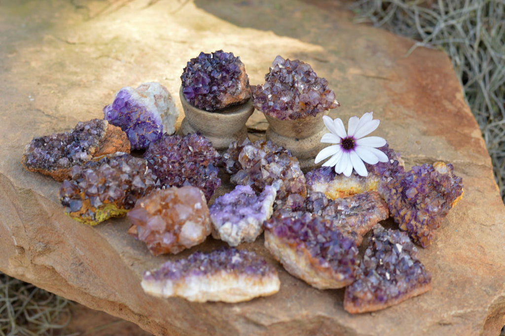 Natural Small Dark "Amethystos" Amethyst Clusters x 35 From Kwaggafontein, South Africa - TopRock