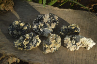 Natural Schorl Black Tourmaline Specimens x 6 From Erongo, Namibia - Toprock Gemstones and Minerals 