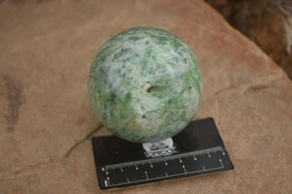 Polished  Green Chrysoprase Spheres  x 3 From Ambatondrazaka, Madagascar - Toprock Gemstones and Minerals 