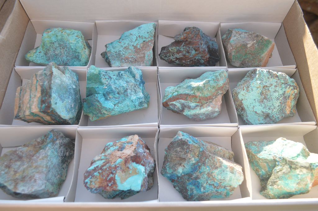 Natural Rough Shattuckite Cobbed Specimens x 12 From Kaokoveld, Namibia - Toprock Gemstones and Minerals 