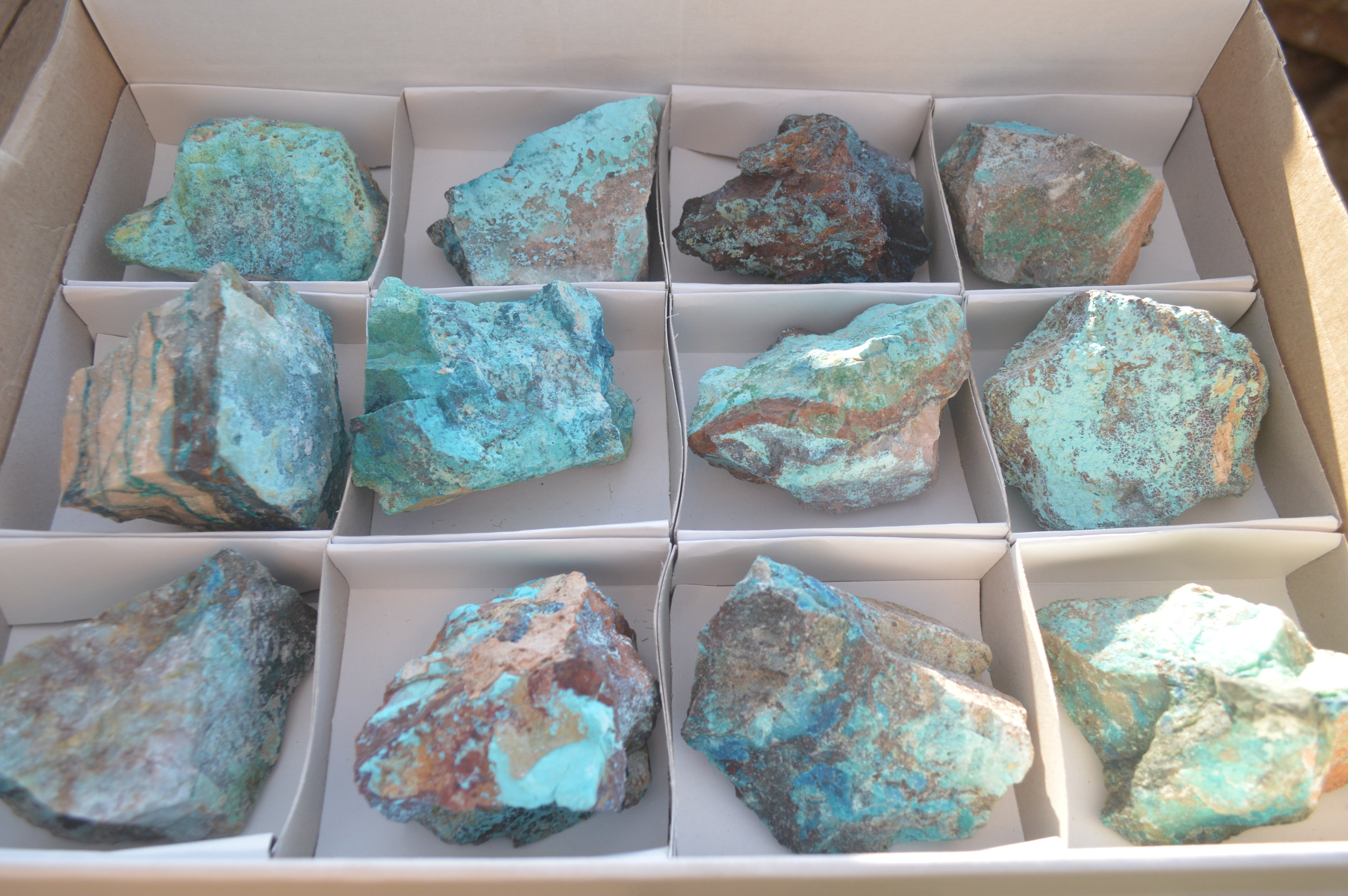Natural Rough Shattuckite Cobbed Specimens x 12 From Kaokoveld, Namibia - Toprock Gemstones and Minerals 