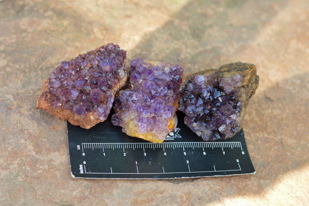 Natural Small Dark "Amethystos" Amethyst Clusters x 35 From Kwaggafontein, South Africa - TopRock