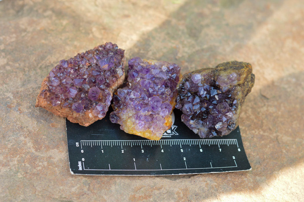 Natural Small Dark "Amethystos" Amethyst Clusters x 35 From Kwaggafontein, South Africa - TopRock