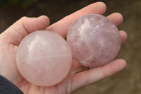 Polished Lovely Pink Rose Quartz Spheres x 4 From Ambatondrazaka, Madagascar - TopRock