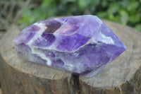 Polished Chevron Amethyst Points  x 3 From Zambia - Toprock Gemstones and Minerals 