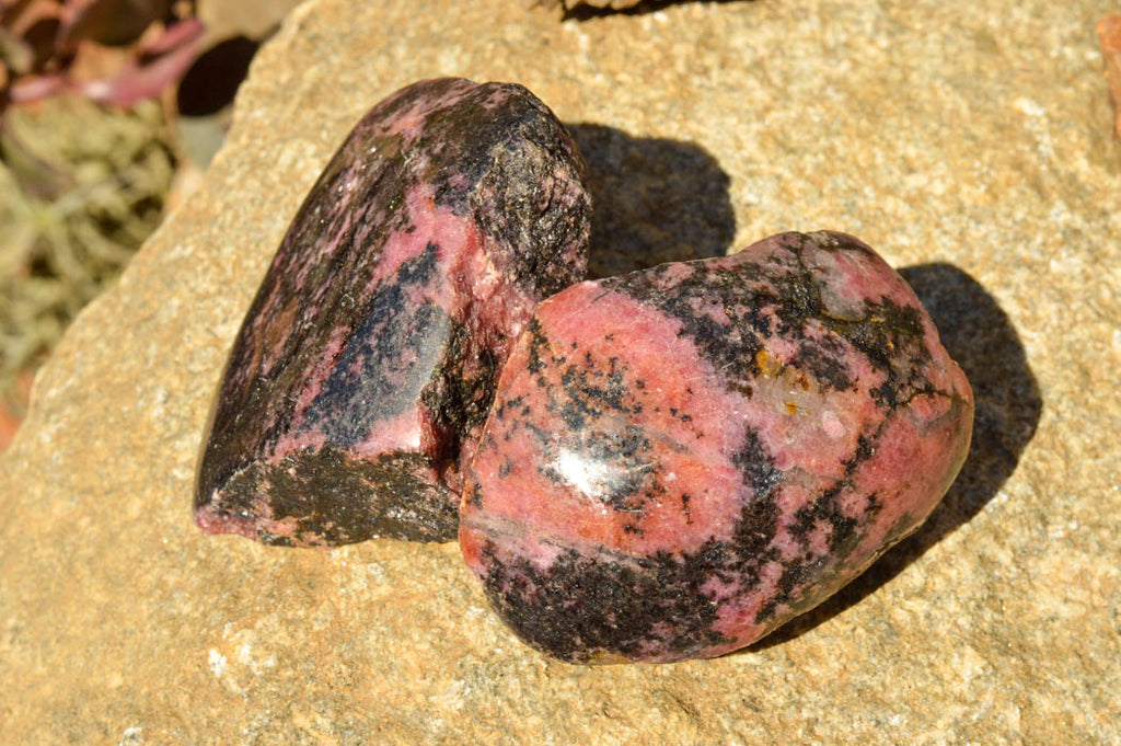 Polished One Side Polished Rhodonite Free Forms  x 6 From Ambindavato, Madagascar - TopRock