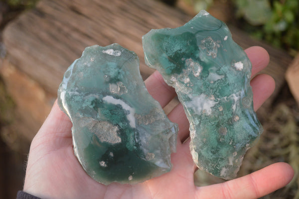 Polished On One Side Emerald Mtorolite Plates x 12 From Mutorashanga, Zimbabwe - Toprock Gemstones and Minerals 