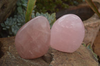 Polished Gemmy Pink Rose Quartz Standing Free Forms  x 3 From Ambatondrazaka, Madagascar - TopRock