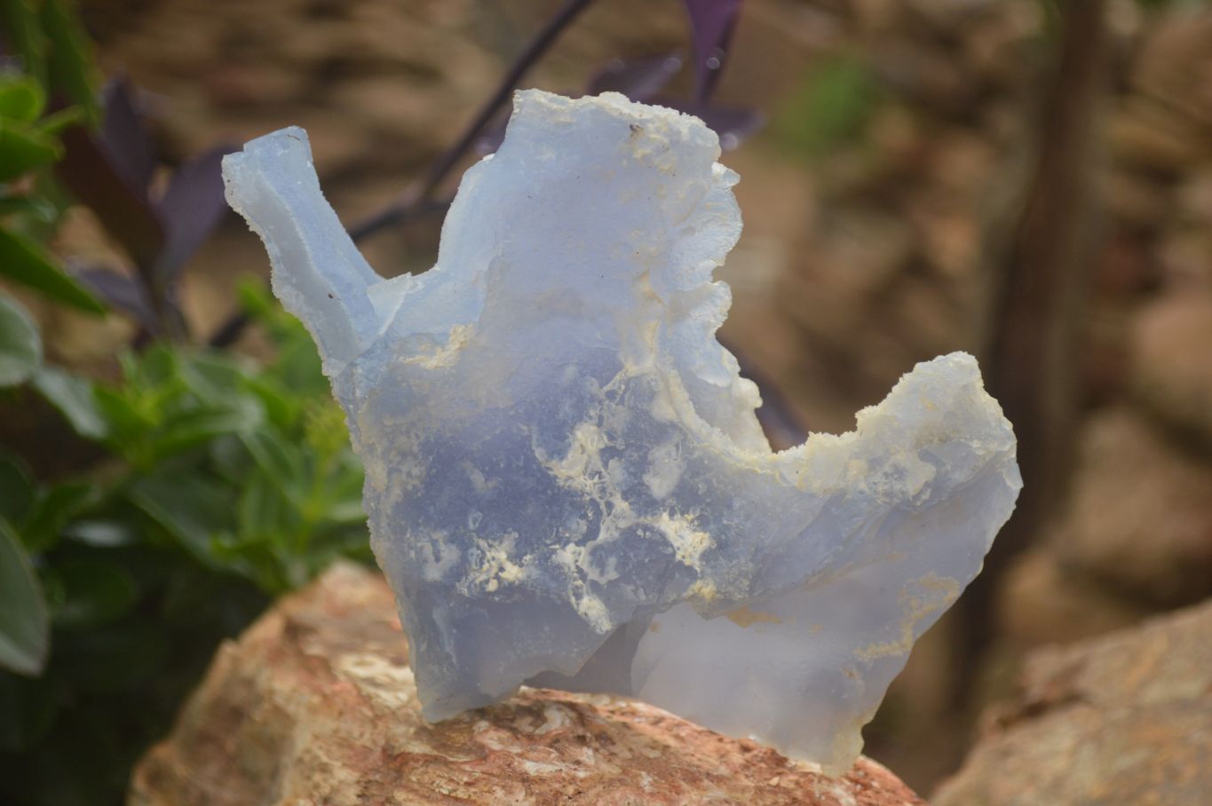 Natural Etched Blue Chalcedony Specimens  x 2 From Nsanje, Malawi - Toprock Gemstones and Minerals 