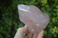 Polished Gemmy Rose Quartz Flames x 3 From Madagascar - Toprock Gemstones and Minerals 